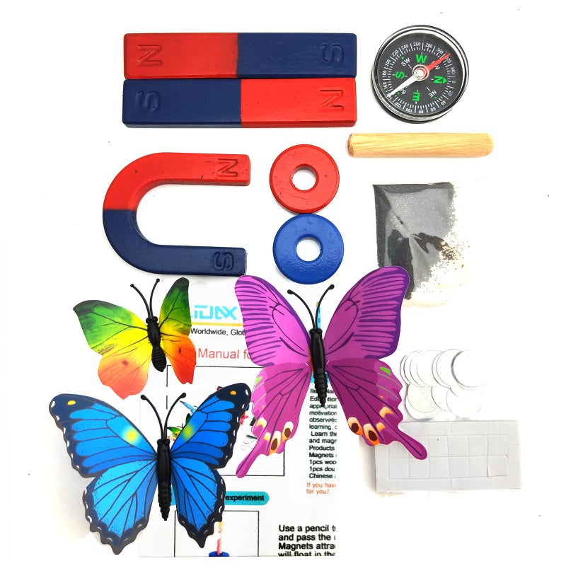 EUDAX Physics Science Magnets Kit for Education Science Experiment Tools Icluding Bar/Ring/Horseshoe/Compass Magnets - Image 2